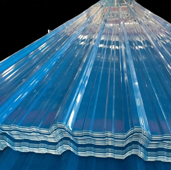 3 Adet Şeffaf Onduline Mavi Trapez 87.5x200 cm 0.7mm Et Kalınlığı