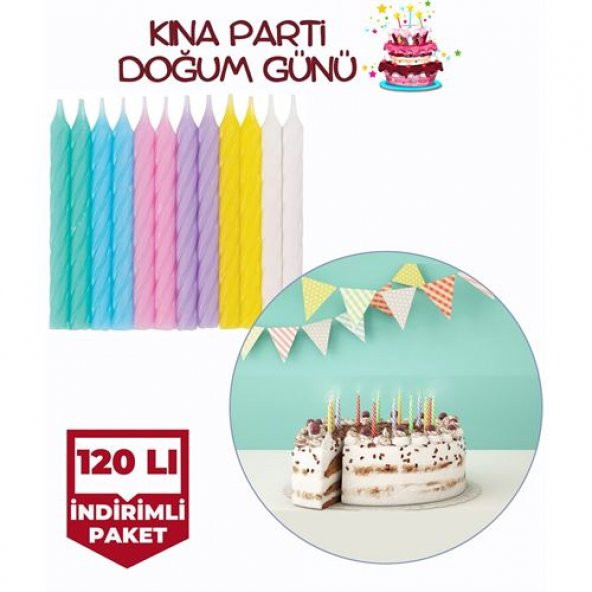 TransForMacion 120 Adet Doğum Günü Kına Parti Kutlama Mumu 716903 - 2