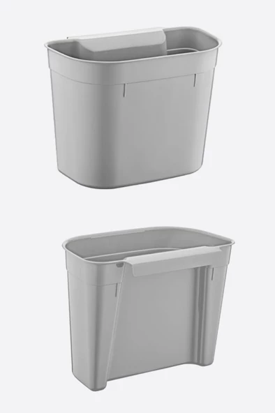 Flosoft Dolap İçi Askılı Çöp Kovası, Dolap Kapağı Asmalı Mutfak Banyo Çöp Kutusu - 2