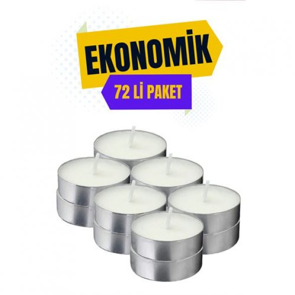 TransForMacion 72 Adet Beyaz TeaLights Yuvarlak Mum 714705 - 2