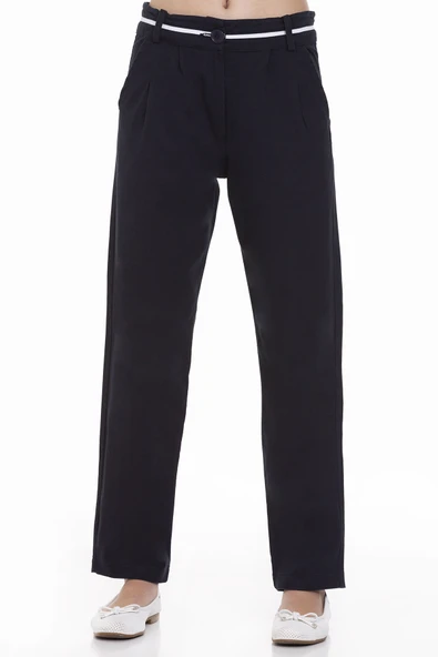 Kız Çocuk Beli Ayarlanabilir Gabardin Pantolon 9-14 Yaş Lx246 - 7