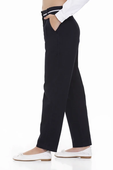 Kız Çocuk Beli Ayarlanabilir Gabardin Pantolon 9-14 Yaş Lx246 - 2