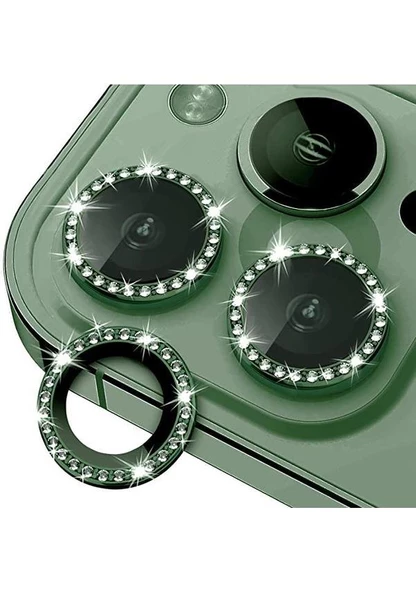 İphone 12 Pro Max  Taşlı Kamera Lens Koruyucu Çerçeveli Koruyucu - Resim 12