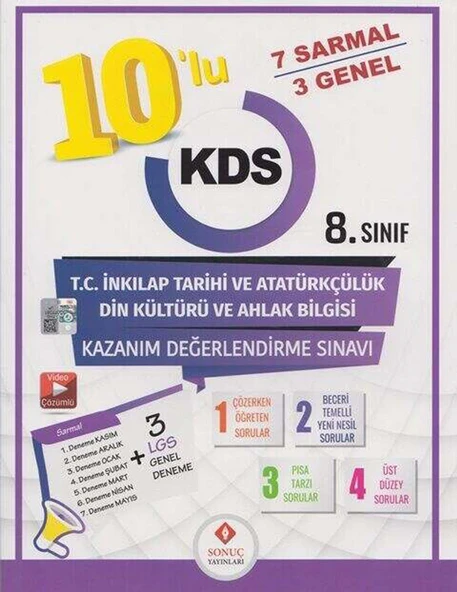 Sonuç 8.Sınıf 10lu KDS İnkılap Tarihi Ve Atatürkçülük-Din Külütü Ve Ahlak Bilgisi Deneme 2022-2023
