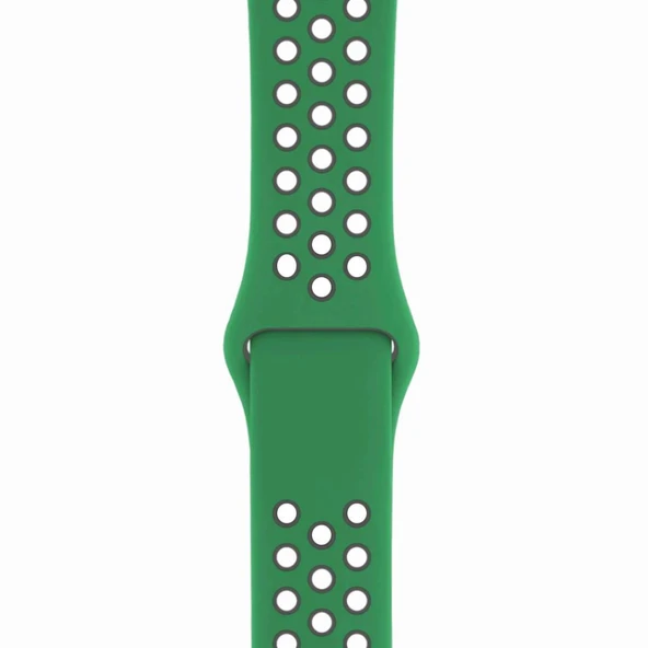 Apple Watch 42-44mm Silikon Kayış - Su Yeşili/Gri - Resim 2