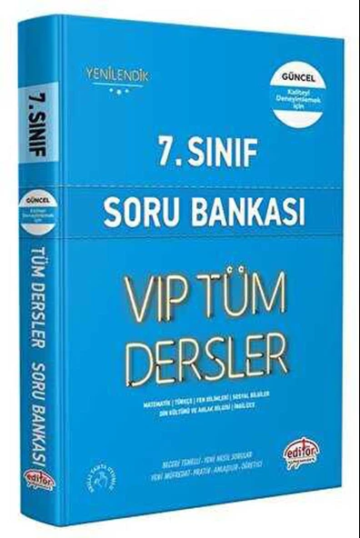 Editör 7. Sınıf Vip Tüm Dersler Soru Bankası Mavi Kitap