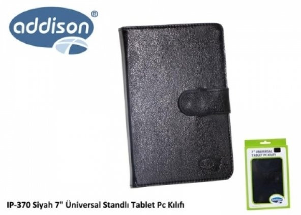 ADDISON IP-370 SİYAH 7 ÜNİVERSAL STANDLI TABLET PC KILIFI