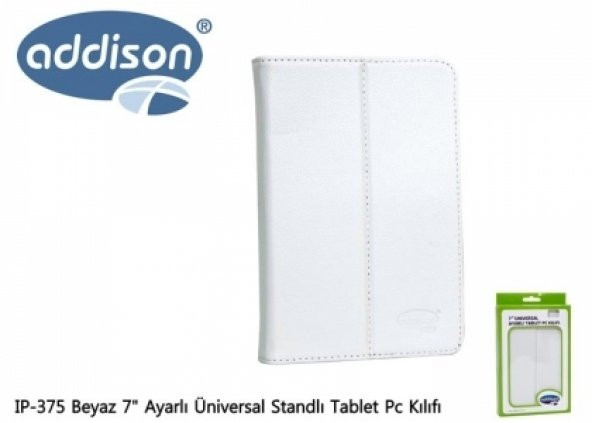 ADDISON IP-375 BEYAZ 7 ÜNİVERSAL STANDLI TABLET PC KILIFI
