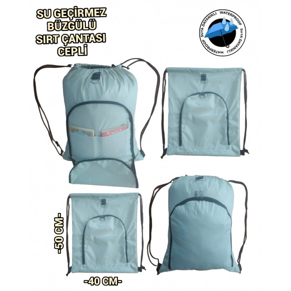 SEVBAGS GÜNLÜK SU GEÇİRMEZ  OKUL YÜZME PLAJ SPOR FİTNES BÜZGÜLÜ SIRT ÇANTASI