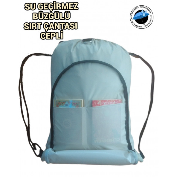 SEVBAGS GÜNLÜK SU GEÇİRMEZ  OKUL YÜZME PLAJ SPOR FİTNES BÜZGÜLÜ SIRT ÇANTASI - 6