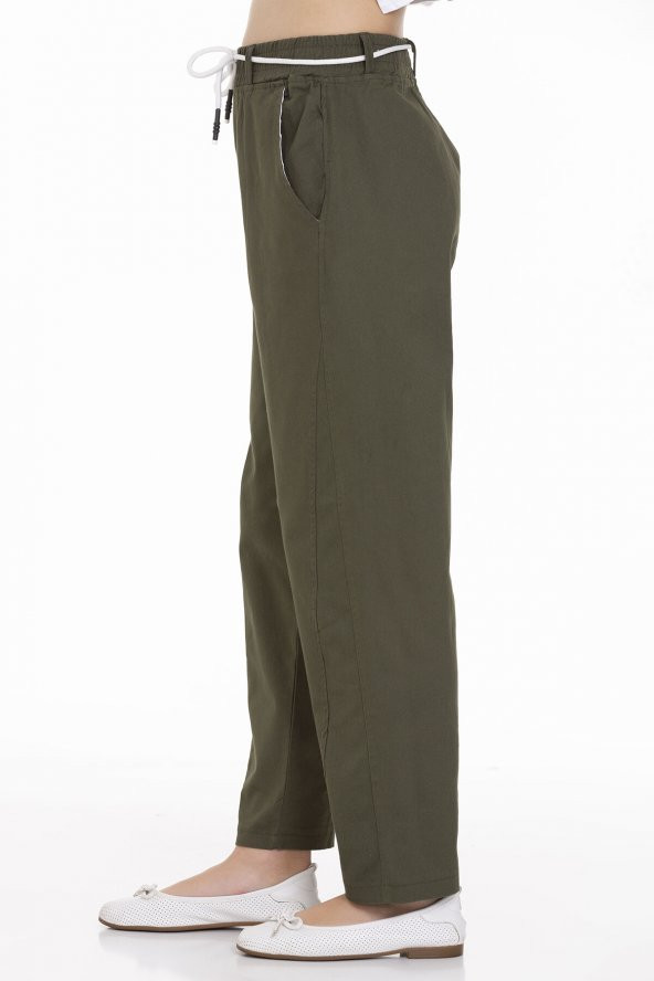 Kız Çocuk Beli Kordonlu Gabardin Pantolon 9-14 Yaş LX 254 - 2