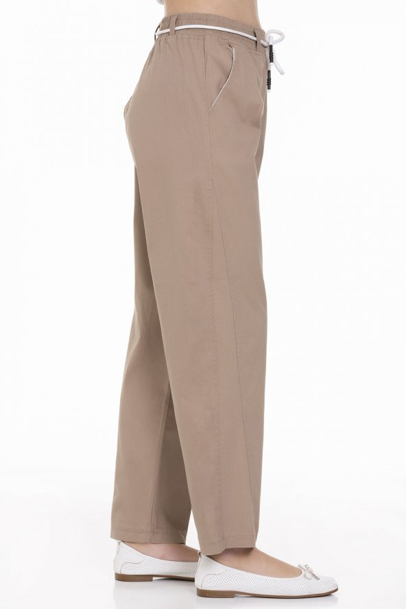 Kız Çocuk Beli Kordonlu Gabardin Pantolon 9-14 Yaş LX 254 - 3