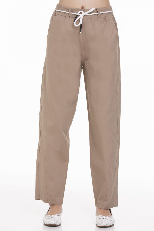 Kız Çocuk Beli Kordonlu Gabardin Pantolon 9-14 Yaş LX 254 - 4