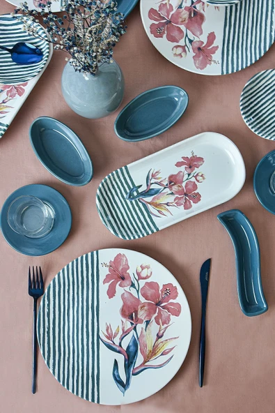 Keramika Blue Line Kahvaltı Takımı 28 Parça 6 Kişilik - 3