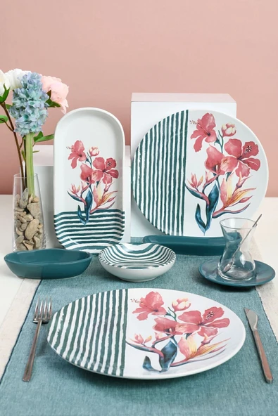 Keramika Blue Line Kahvaltı Takımı 28 Parça 6 Kişilik - 6