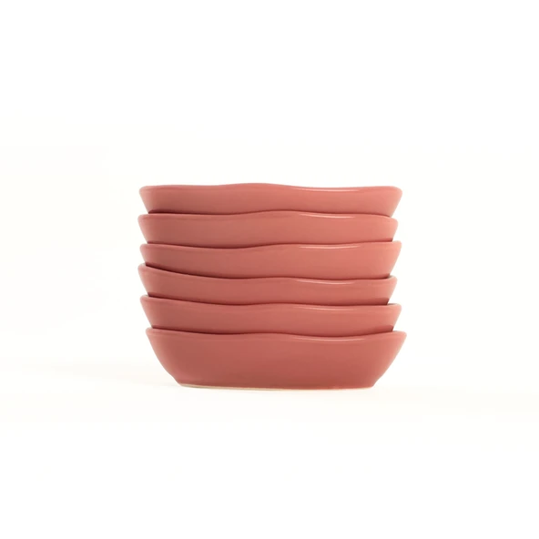 Keramika Gül Kurusu Deniz Çerezlik/Sosluk 14 Cm 6 Adet - 7