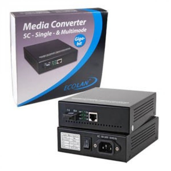 ECOLAN ELF32006 Gigabit SinglemodeMultimode Media Converter