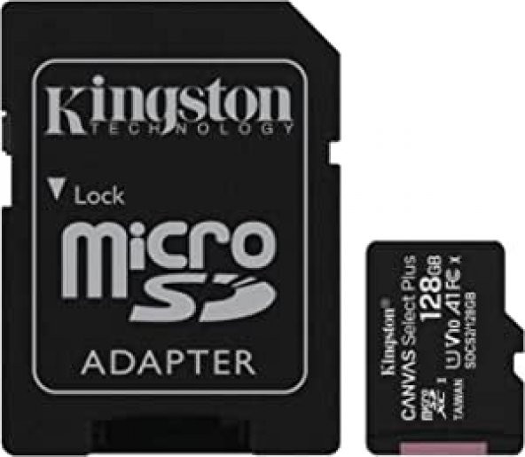 KINGSTON 128GB Class10 UHS-I SDXC Canvas Select Plus microSD Hafıza