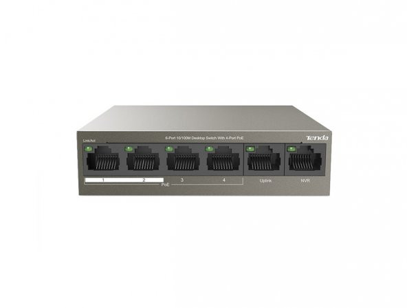 TENDA TEF1106P-4-63W 4FE PoE Port (63W), 2FE Uplink Desktop Switch