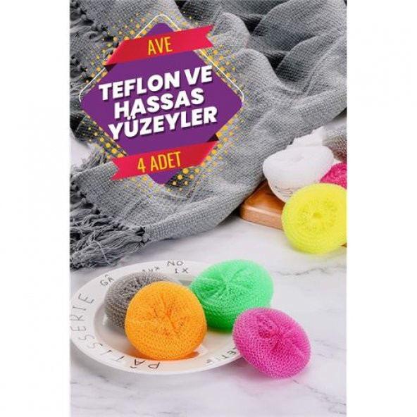 TransForMacion 48+8 ADET Ave Teflon ve Hassas Bulaşık Çizmez Bulaşık Örgü Pedi - 2
