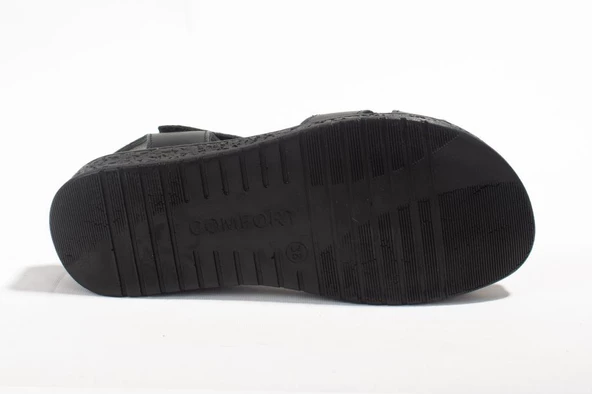 Dagoster DZA07-60021015 Siyah Günlük Ortopedik Deri Kadın sandalet - 4