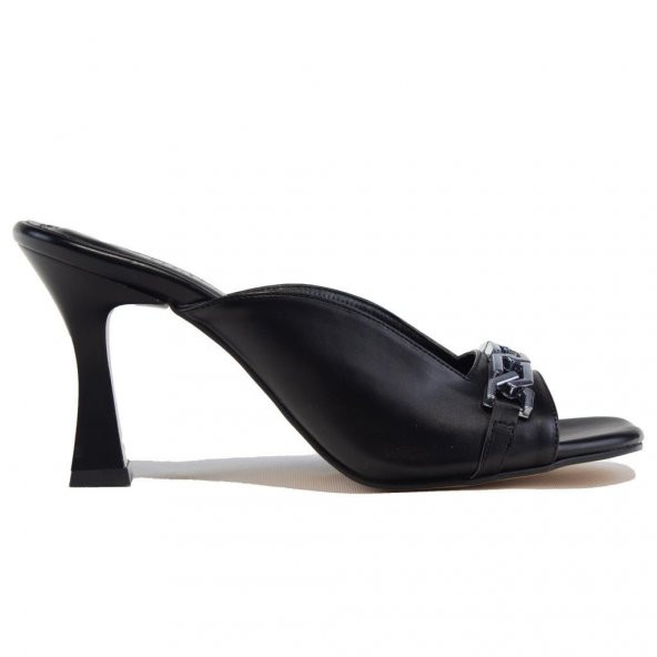 Dagoster DZA07-92823445 Siyah Klasik Topuklu Kadın Terlik - 2