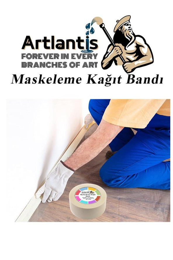 Maskeleme Bandı Kağıt Bant 15 mm 25 Metre 1 Adet Boya Bantı Maskeleme Kağıt Bant Duvar Yağlı Boya Badana - Resim 6