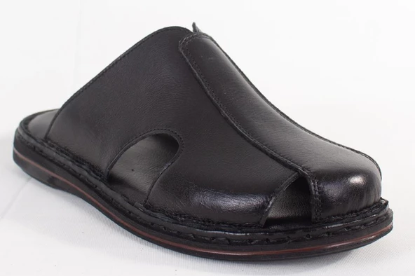 Hammer Jack 578165 Mildura Siyah Ortopedik Burun Kapalı Erkek Deri Terlik