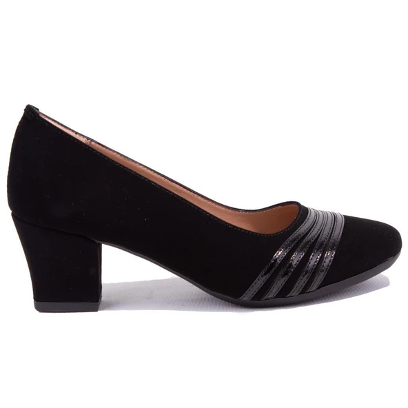 Dagoster DZA07-7268664 Siyah Süet Klasik Topuklu Kadın Ayakkabı - 2