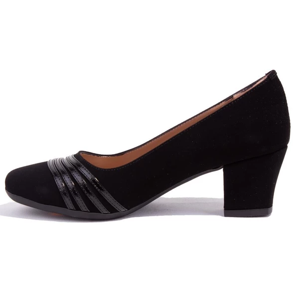 Dagoster DZA07-7268664 Siyah Süet Klasik Topuklu Kadın Ayakkabı - 3