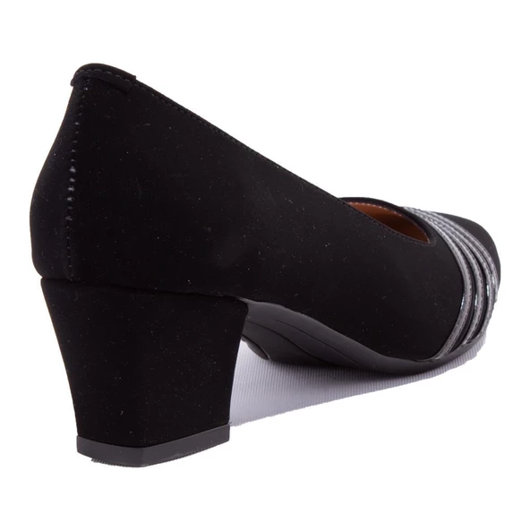 Dagoster DZA07-7268664 Siyah Süet Klasik Topuklu Kadın Ayakkabı - 4