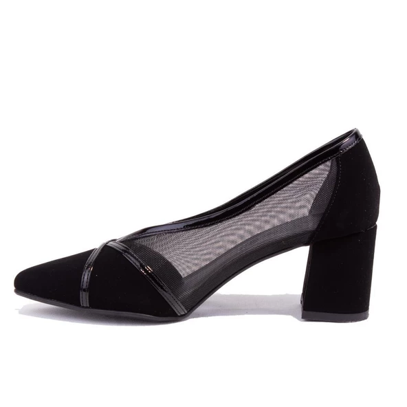 Dagoster DZA07-2682009 Siyah Süet Klasik Topuklu Kadın Ayakkabı - 3