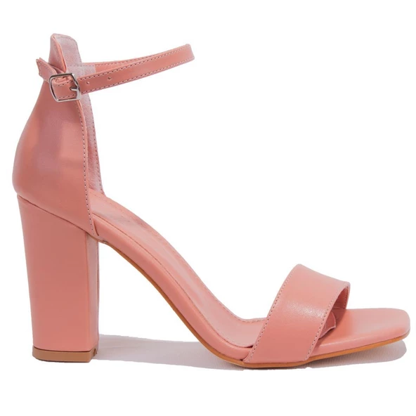 Dagoster DZA07-92823410 Pudra Tek Bantlı Klasik Topuklu Kadın Ayakkabı - 2