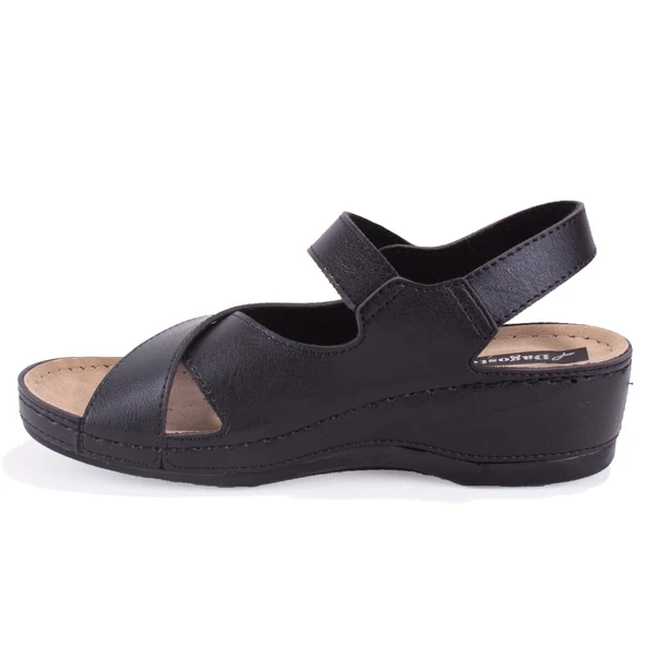 Dagoster DZA37-1810 Siyah Günlük Ortopedik Kadın Sandalet - 3