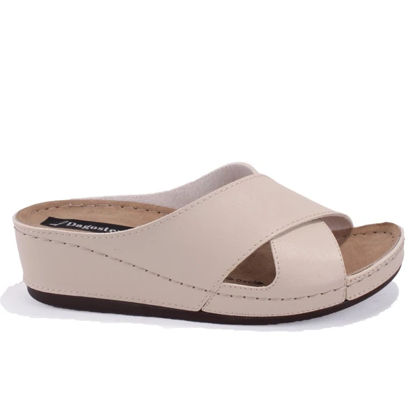 Dagoster DZA37-1802 Bej Günlük Ortopedik Kadın Terlik - 2