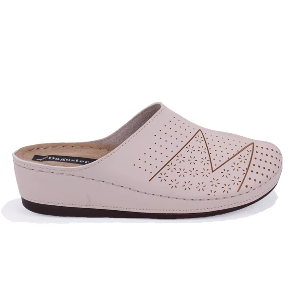 Dagoster DZA37-1803 Bej Günlük Ortopedik Burun Kapalı Kadın Terlik - 2