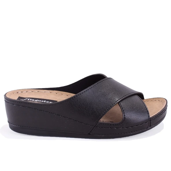 Dagoster DZA37-1802 Siyah Günlük Ortopedik Kadın Terlik - 2
