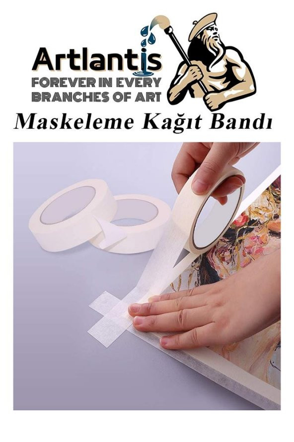 Maskeleme Bandı Kağıt Bant 38 mm 25 Metre 1 Adet Boya Bantı Maskeleme Kağıt Bant Duvar Yağlı Boya Badana - 5