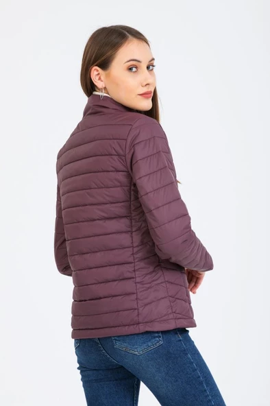 Kinetix SN659 Basıc Padded Coat Mürdüm Günlük  Kadın Şişme Mont