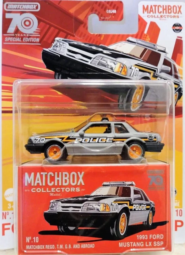Matchbox Koleksiyon Araçları 70. Yıl Özel Seri GBJ48 - HLJ68  1993 FORD MUSTANG LX SSP
