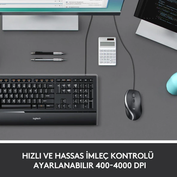 Logitech 7 Özel Düğmeli Gelişmiş Kablolu Fare Mouse 4.000 Dpi Kablolu Mouse - Resim 5
