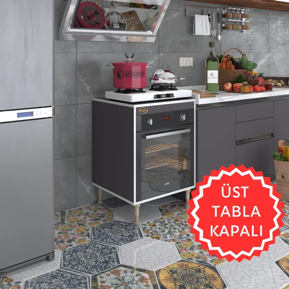 Kenzlife ankastre modülü kabini pança tantra gri 89-81*60*56 fırın ocak dolabı ayarlı ayaklı üstü kapalı ürün görseli 1