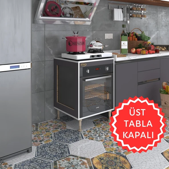 Kenzlife ankastre modülü kabini esena mono3 gri 89-81*60*56 fırın ocak dolabı ayarlı ayaklı üstü kapalı ürün görseli