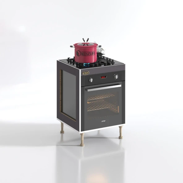 Kenzlife ankastre modülü kabini emir timur3 gri 89-81*60*56 fırın ocak dolabı ayarlı ayaklı - Resim 2