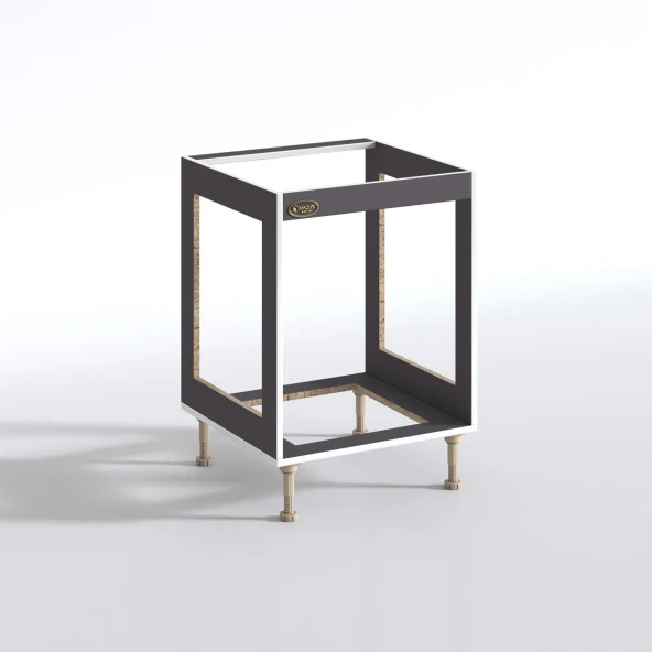 Kenzlife ankastre modülü kabini emir timur3 gri 89-81*60*56 fırın ocak dolabı ayarlı ayaklı - Resim 3