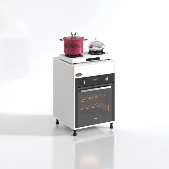 Kenzlife ankastre modülü kabini kalimera byz 85x60x56 fırın ocak dolabı ayarlı ayaklı üstü kapalı - 2
