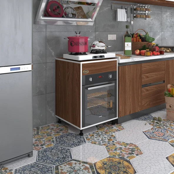 Kenzlife ankastre modülü kabini kalimera cvz 85*60*56 fırın ocak dolabı ayarlı ayaklı üstü kapalı