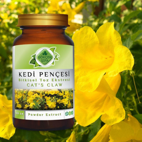 Kedi Pençesi Toz Ekstresi (Uncaria tomentosa)100 gr. Cam Kavanoz - 2