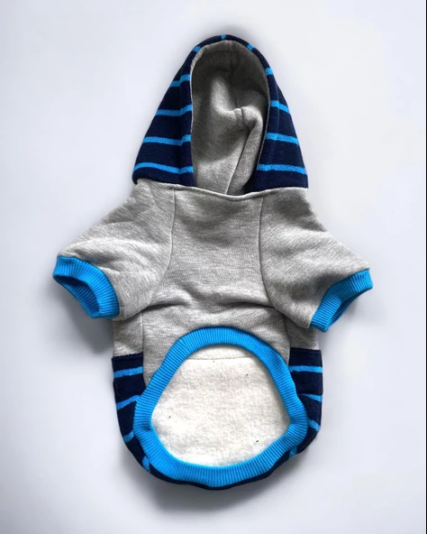 Blue Line Sweatshirt Kapşonlu Kedi Kıyafeti Kedi Sweatshirt - 5