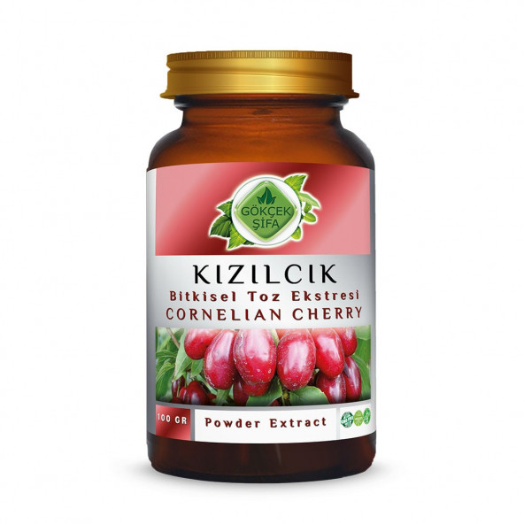 Kızılcık Toz Ekstresi (Cornus mas)100 gr. Cam Kavanoz
